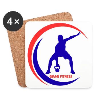 GIDAGI Fitness - Dessous de verre (lot de 4) - blanc - Devant
