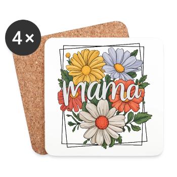 Maman - Dessous de verre (lot de 4) - blanc - Devant