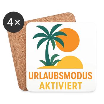 Urlaubsmodus Aktiviert Sonnenuntergang - Untersetzer (4er-Set) - Weiß - Vorne