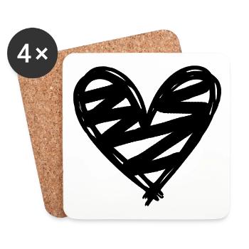 Heart - Coasters (set of 4) - white - Front