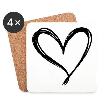 Heart - Coasters (set of 4) - white - Front