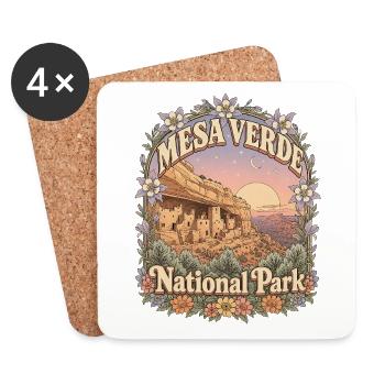 Parc national de Mesa Verde, États-Unis, Colorado Randonnée - Dessous de verre (lot de 4) - blanc - Devant