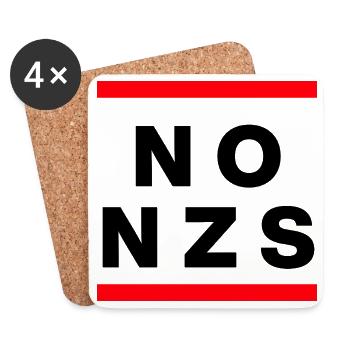 NO NZS, NIE WIEDER, ANTIFASCHISMUS, NO AFD  - Untersetzer (4er-Set) - Weiß - Vorne