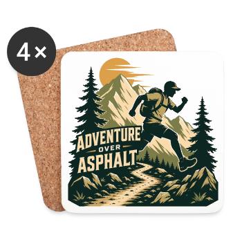 Trail Running - Adventure Over Asphalt - Coasters (set of 4) - white - Front