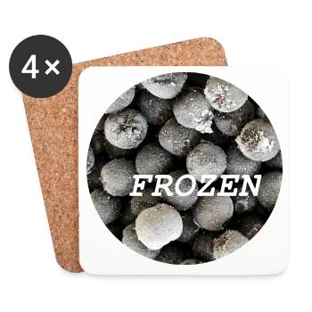 Art circulaire circulaire Frozen Chokeberry - Dessous de verre (lot de 4) - blanc - Devant