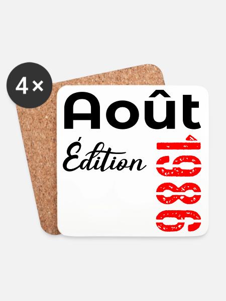 Anniversaire Août 1986 - Dessous de verre (lot de 4) - blanc