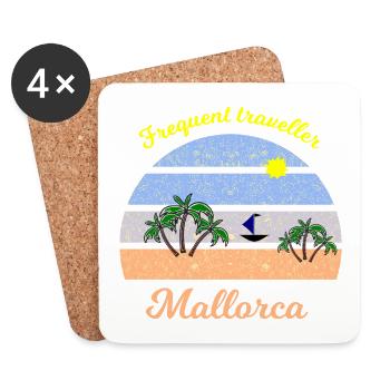 Mallorca Retro Palmenreise - Untersetzer (4er-Set) - Weiß - Vorne