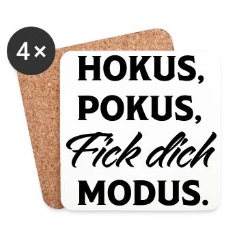 Hocus Pocus Fuck You Mode Saying - Coasters (set of 4) - white - Front