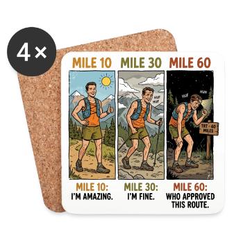 Ultramarathon 100 Miles Trail Runner - Dessous de verre (lot de 4) - blanc - Devant