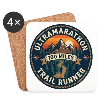 Ultramarathon 100 Meilen Trailrunner - Untersetzer (4er-Set) - Weiß - Vorne