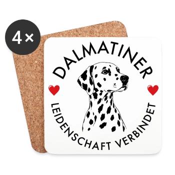 Dalmatiner Leidenschaft verbindet - Untersetzer (4er-Set) - Weiß - Vorne