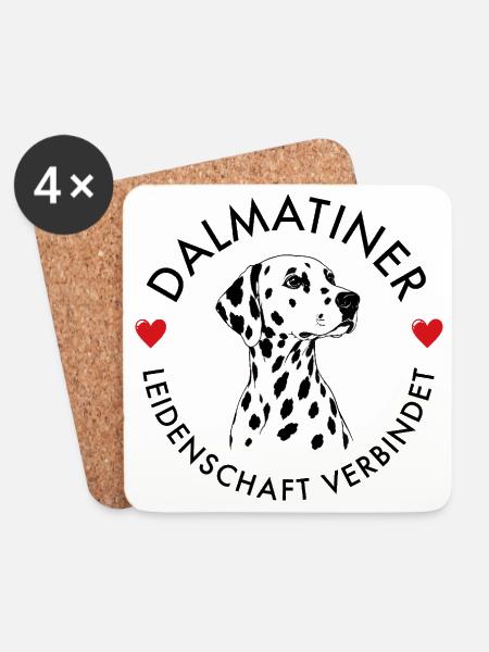 Dalmatiner Leidenschaft verbindet - Untersetzer (4er-Set) - Weiß