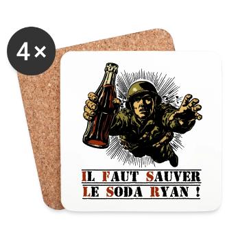 IL FAUT SAUVER LE SODA RYAN ! (film, cinéma) - Dessous de verre (lot de 4) - blanc - Devant