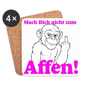 Mach Dich Nicht Zum Affen Pink - Untersetzer (4er-Set) - Weiß - Vorne