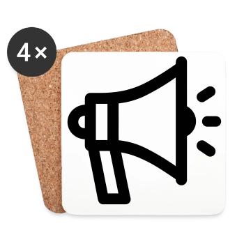 mégaphone - Dessous de verre (lot de 4) - blanc - Devant