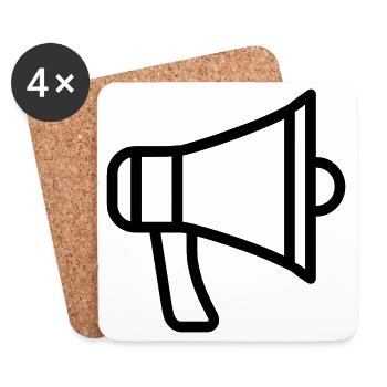 mégaphone - Dessous de verre (lot de 4) - blanc - Devant