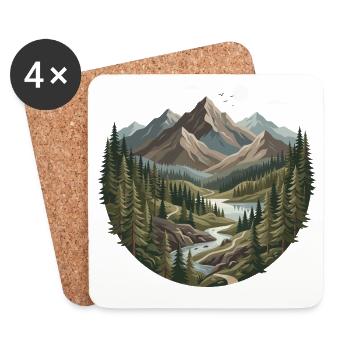 Randonnée - Aventure en plein air - Amoureux de la nature - Dessous de verre (lot de 4) - blanc - Devant