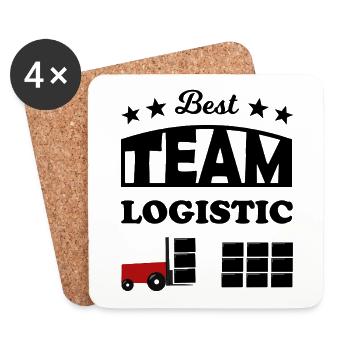 Logistik Team - Untersetzer (4er-Set) - Weiß - Vorne