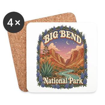 Big Bend National Park USA Texas Hiking Vintage - Coasters (set of 4) - white - Front