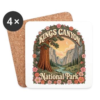 Parc national de Kings Canyon, États-Unis, randonnée en Californie - Dessous de verre (lot de 4) - blanc - Devant