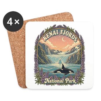 Kenai Fjords National Park USA Alaska Hiking - Coasters (set of 4) - white - Front