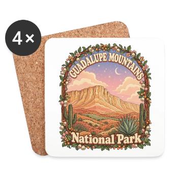 Guadalupe Mountains USA Texas Hiking Vintage - Coasters (set of 4) - white - Front