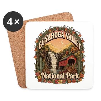Parc national de la vallée de Cuyahoga, États-Unis, randonnée de l’Ohio - Dessous de verre (lot de 4) - blanc - Devant