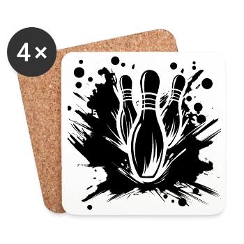 Match nul au bowling - Dessous de verre (lot de 4) - blanc - Devant