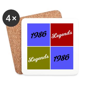 Retro 1986 Legends Quadrants - Untersetzer (4er-Set) - Weiß - Vorne
