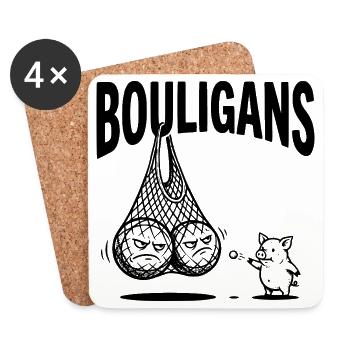 T-shirt Boule, Sweat à capuche Boule, Sac Boule Boule, Tasse - Dessous de verre (lot de 4) - blanc - Devant