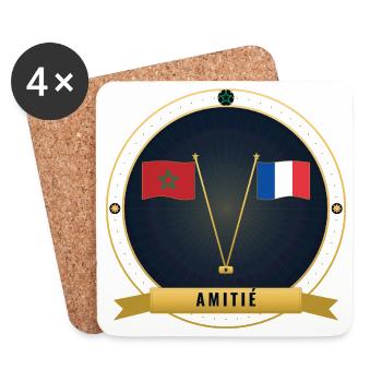 Amitié Maroc–France 2026 - Dessous de verre (lot de 4) - blanc - Devant