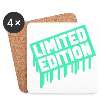 Texte de graffiti en édition limitée - Dessous de verre (lot de 4) - blanc - Devant