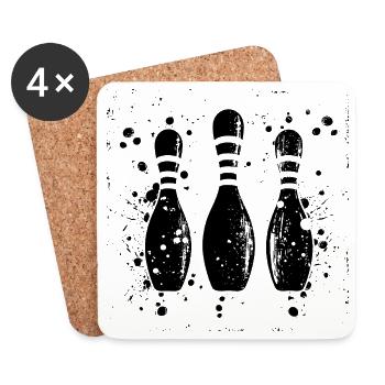 Bowling - Dessous de verre (lot de 4) - blanc - Devant