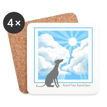 Mehr als ein Haustier – Windhund - Untersetzer (4er-Set) - Weiß - Vorne