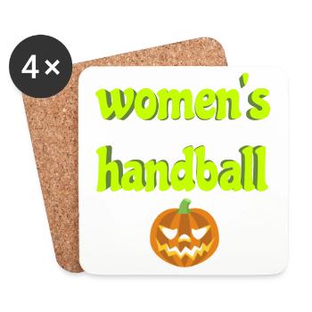 Citrouille de handball féminine - Dessous de verre (lot de 4) - blanc - Devant