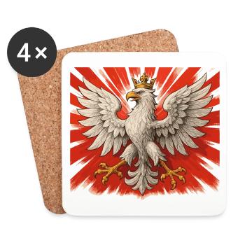 Polnischer Adler – Stolz & Tradition Polen - Untersetzer (4er-Set) - Weiß - Vorne