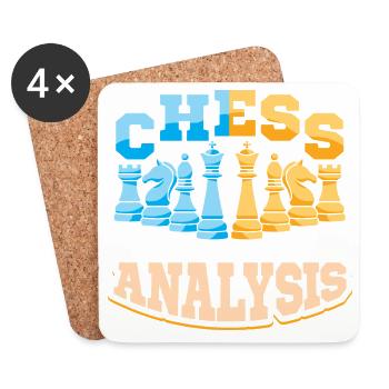Échiquier des joueurs d’échecs - Dessous de verre (lot de 4) - blanc - Devant