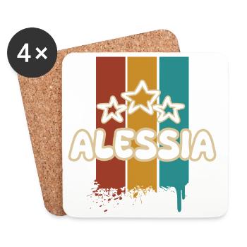 Cadeau pour Alessia - Dessous de verre (lot de 4) - blanc - Devant