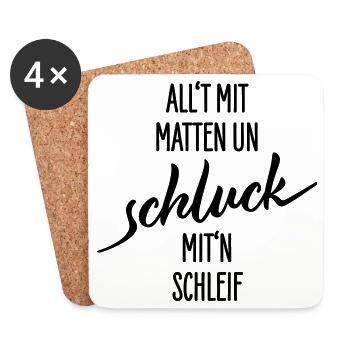 Allt Mit Matten Un Schluck Shirt - Untersetzer (4er-Set) - Weiß - Vorne