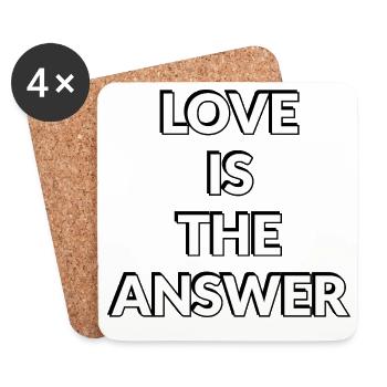 L’amour est la réponse - Dessous de verre (lot de 4) - blanc - Devant