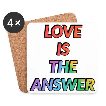 Love is the answer rainbow LGBT Pride - Coasters (set of 4) - white - Front