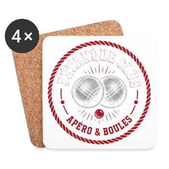 Pétanque Club Apéro Et Boules - Dessous de verre (lot de 4) - blanc - Devant