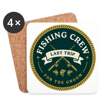 JGA Junggesellenabschied T-Shirt | Last Catch Team - Untersetzer (4er-Set) - Weiß - Vorne