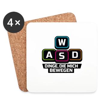 WASD Dinge Die Mich Bewegen - Untersetzer (4er-Set) - Weiß - Vorne