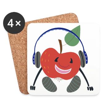 Obst Apfel - Untersetzer (4er-Set) - Weiß - Vorne