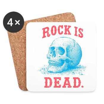 Rock est mort - Dessous de verre (lot de 4) - blanc - Devant