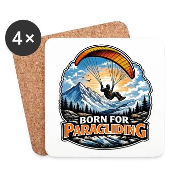 Born for paragliding - Coasters (set of 4) - white - Front