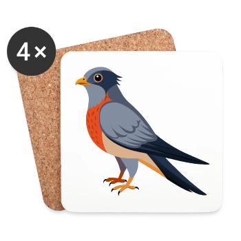 Coucou Oiseau - Dessous de verre (lot de 4) - blanc - Devant
