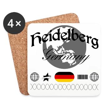 Heidelberg Deutschland Streetwear Reise Souvenir - Untersetzer (4er-Set) - Weiß - Vorne