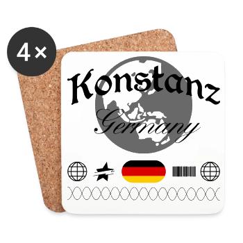 Souvenir de voyage pour le streetwear de Konstanz Allemagne - Dessous de verre (lot de 4) - blanc - Devant